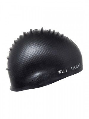 CUKOO Women Black Solid Comfort-Fit Swimming Cap