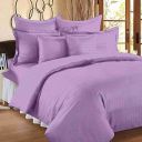 CULLINAN Satin Stripes Cotton Bedsheet Set, 1 Flat Bedsheet King Size (90 * 108) Inches | 2 Pillow Covers Size (20 * 30) 400 TC Super Soft Breathable & Wrinkle Free Bedsheets - (Purple)...