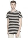 Cult Fiction Grey Melange Yarn Dyed Stripe Regular-Fit T-Shirt for Mens...