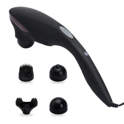 Cult Flex, Corded Electric Handheld Full Body Massager, 4 Interchangeable Heads, Adjustable Speed Settings, Black