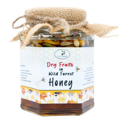 Cultiway Organics Wild Forest Honey [Pure, Natural, Raw and Original] & Nuts - Mixture of Seeds, Nuts & Dry Fruits - 250 Grams