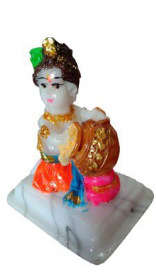 Cultured Marble Hand Crafted Baby Krishna I Makhan Chor Statue for for Pooja, Gift & Home, Office Decoration