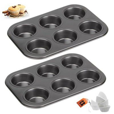 CURATED CART 2 Piece Cup Cake Mould for Baking