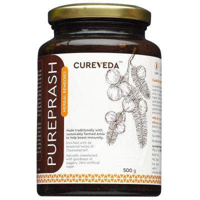 Cureveda™ Herbal Pureprash For Immunity Support for all age groups- Jaggery based, sugar free Chyawanprash (500gms)