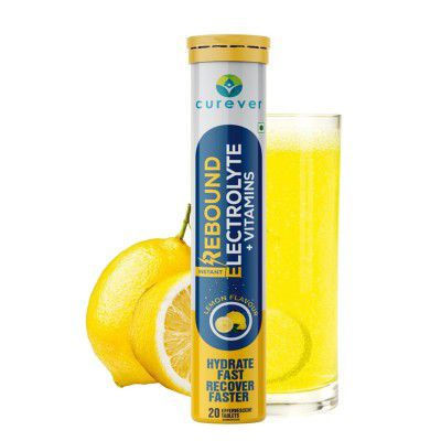Curever Instant Electrolyte Effervescent Tablets - Hydration & Energy Drink with Sodium