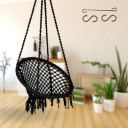 Curio Centre Round Swing Chair with Accessories Cotton Hammock  (Black, DIY(Do-It-Yourself))...