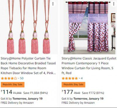 Curtains & Drapes Upto 80% Off