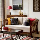 Custom Decor Sheesham Sofa Set for Living Room Wood Furniture | Office | Wooden Sofa Set 3+2+1 | Walnut Brown (3+2+1)...