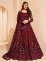 Cute Fellow Embroidered Semi Stitched Lehenga Choli  (Maroon)...