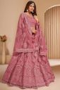Cute Fellow Embroidered Semi Stitched Lehenga Choli (Pink)...