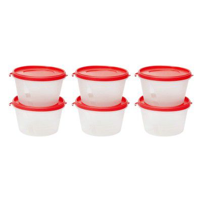 Cutting EDGE Nesterware 750ml Stackable Container (Set of 6, Light Red)