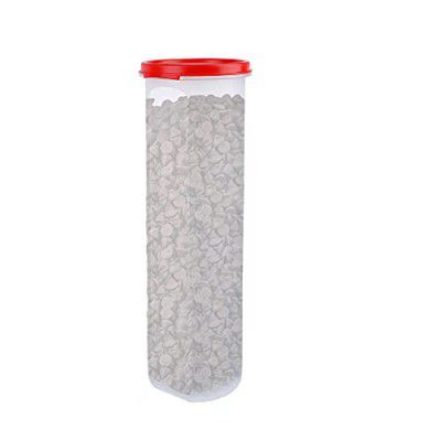 Cutting EDGE Smart Slim Storage 1.1 Litre Air-Tight & Leak Resistant Plastic Round Modular Container For Pasta, Juice, Snacks, Cookies, Wafers Stackable, BPA Free, Refrigerator Safe (Red)