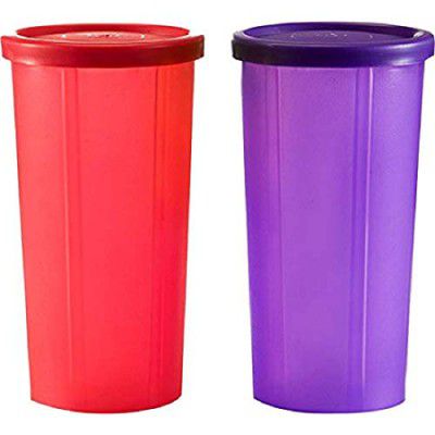 Cutting EDGE Tumbler (350ml x 2) Food Saver Lunch, Picnic & Leftover Multipurpose Plastic Container Combo - Rainbow Pack
