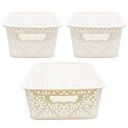 Cutting EDGE Turkish Basket (1 x Medium, 2 x Small) with Lid for Storage Baskets...