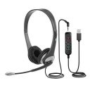 Cyber Acoustics Stereo Wired On Ear Headset (AC-204USB) Quality Sound Calls, USB or 3.5mm Connection...