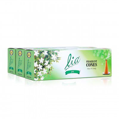 Cycle Pure Lia Jas Fragrant Dry Dhoop Cones - 192 Cones with Free Cone Holder | Pack of 3 (64 Cones/Pack)
