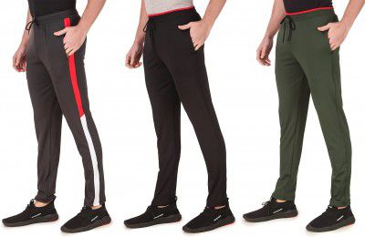 Cynak Mens Regular Track Pants (1401-DG BLK_1402-MH=XL_Multicolor
