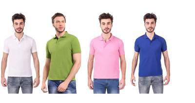 Cynak Men's Solid Regular fit (Pack of 4) (Polo_SET4_1_(2139)_Multi-Coloured M)