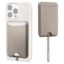 CYRILL Spigen Kajuk Mag Wallet, Magnetic Wallet Card Holder Designed for Mag [Compatible with iPhone 14, iPhone 13, iPhone 12 Models] - Faux Leather | Cream...