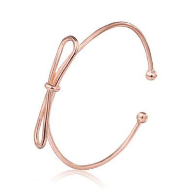 D Factor Fashion Gold Plated Bow Open Cuff Bangle Bracelet Kada for Women Gift