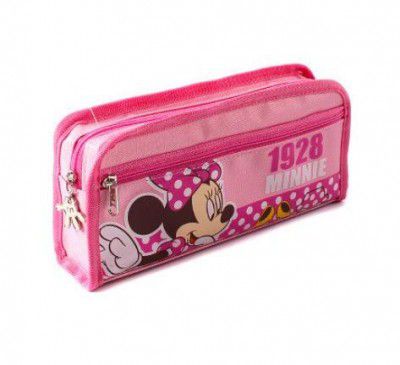D Factor School Stationery Zipper Box Kids Cartoon Pencil Case Pouch Student Bag (Pink)