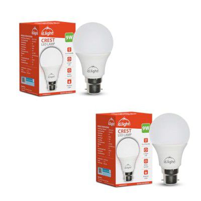D.LIGHT 9W LED Bulb Color for Home & Office |B22 LED Bulb Base | High Voltage Protection |Eco Friendly Energy Efficient | Pack of 2