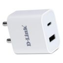 D-Link 20W Dual Port Fast Charger Type-C & USB-A for All Mobiles Phones, Tablets...