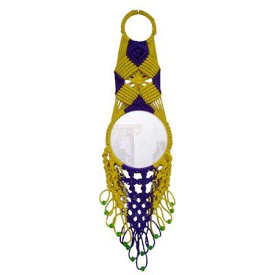 D R Handloom Knotted Mirror for Home Decoration Length 1.5ft (Nylone Cord) (YBG1)