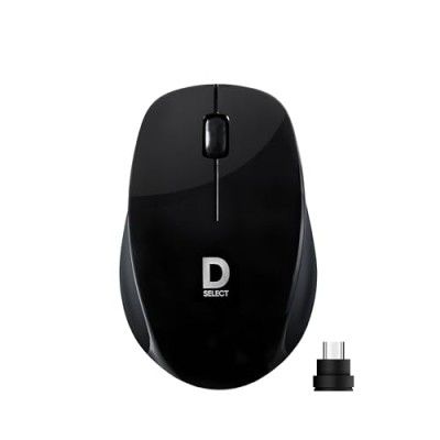 D SELECT Dell Exclusive Wireless Mouse DS321-Black with USB Type C Connector, 1200DPi
