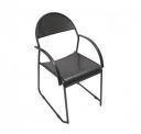 Da URBAN® 1 Seater Metal Chair with Arm Chair (Black)...