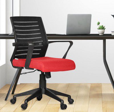 Da URBAN® Bella Mid-Back Revolving Mesh Ergonomic Chair (Red)