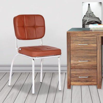 Da URBAN® Benton Leatherette | Heavy Duty Metal Frame| Visitor/Guest Chair Without Arms (Tan)