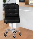 Da URBAN® Cadbury Height Adjustable & Revolving Bar Stool/Kitchen Chair with Wheels (Black) (1 PC)...