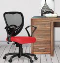 Da URBAN® Carex Mid-Back Revolving Mesh Ergonomic Chair for Home & Office with Tilt Lock Mechanism, Armrest & High Comfort Seating (Red)...
