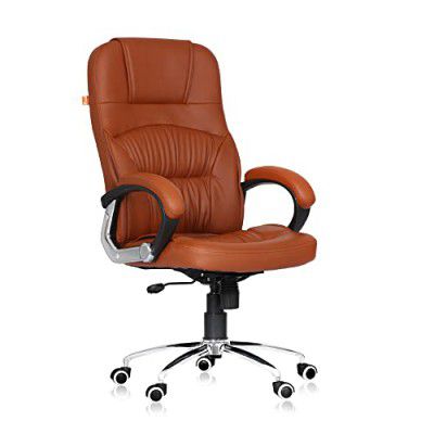 Da URBAN® Clayton High Back Revolving Leatherette Ergonomic Home & Office Executive Chair with 3 Years Warranty, High Comfort Seating, Height Adjustable Seat & Heavy Duty Metal Base (Tan)
