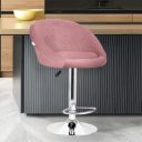 Da URBAN® Cozy Velvet Finish Height Adjustable & Revolving Bar Stool/Kitchen Chair (Pink)...