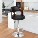 Da URBAN® Emerald Revolving Red & Black | Height Adjustable Kitchen/Café Leatherette Bar Stool...