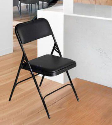 Da URBAN® Folding Chair | Padded Seat and Back | Heavy Duty Metal Frame (Black) (1Pc)