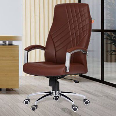 Da URBAN® Jackson High Back Revolving Leatherette Ergonomic Home (Brown)