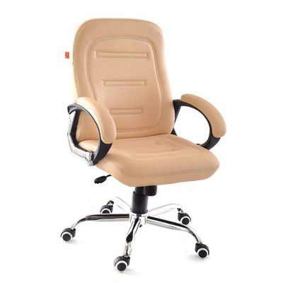 Da URBAN Komfort Mid-Back Swivel Computer Office Chair with Armrests, Ergonomic Leathere