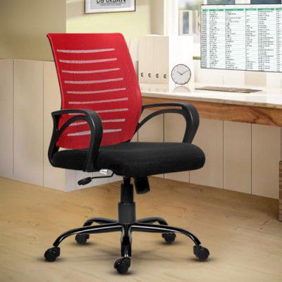 Da URBAN® Maddox Erogonomic Mid Back Revolving Mesh Office Executive Chair (Red)