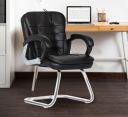 Da URBAN® Milford Leatherette | Heavy Duty Metal Frame| Visitor/Study/Office Chair with Padded Arms (Black)...