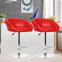 Da URBAN® Mini Pack of 2 Height Adjustable & Revolving Bar Stool/Kitchen Chair (Red)...
