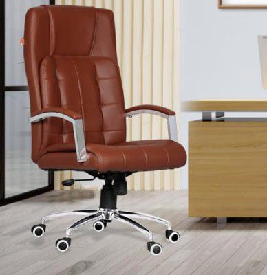 Da URBAN® Richmond High Back Revolving Leatherette Ergonomic Home & Office Executive Chair with High Comfort Seating, Height Adjustable Seat & Heavy Duty Metal Base (Tan)