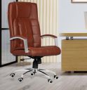 Da URBAN® Richmond High Back Revolving Leatherette Ergonomic Home & Office Executive Chair with High Comfort Seating, Height Adjustable Seat & Heavy Duty Metal Base (Tan)...