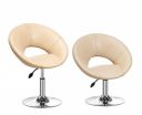 Da URBAN® ROUNDHILL Pack of 2 Height Adjustable Bar Stool / Kitchen Chair (Cream)...
