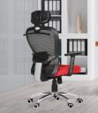 Da URBAN Signature High Back Revolving Mesh Office Executive Ergonomic Chair with 3 Years Warranty, Adjustable Armrest & Headrest and Tilt Lock, Long Day Comfort, (Red)...