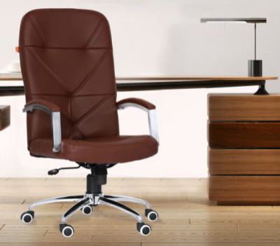 Da URBAN® Sutton High Back Revolving Leatherette Ergonomic Home & Office Executive Chair with High Comfort Seating, Height Adjustable Seat & Heavy Duty Metal Base (Brown)