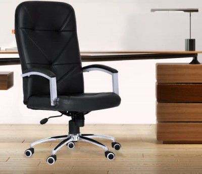 Da URBAN® Sutton High Back Revolving Leatherette Ergonomic Executive Chair with High Comfort Seating, Height Adjustable Seat & Heavy Duty Metal Base (Black)