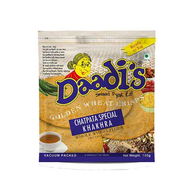 Daadis Golden Wheat Crisps Chatpata Spl Khakhra 180g (Pack of 3)